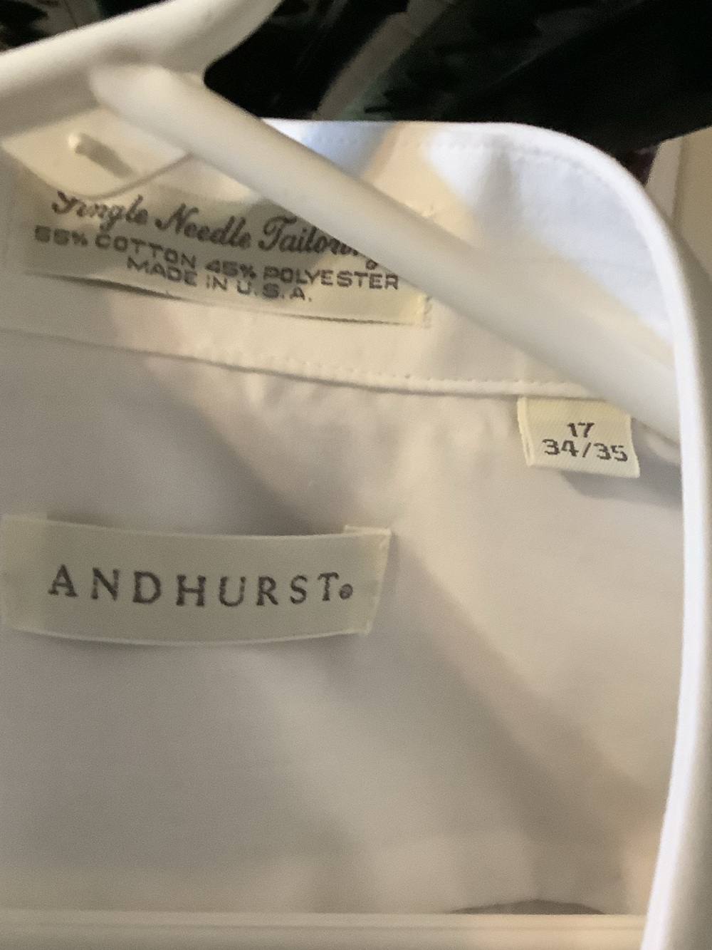 Men's Classic White Dress Shirt - Andhurst, 17 34-35, NWOT - Picture 3 of 10